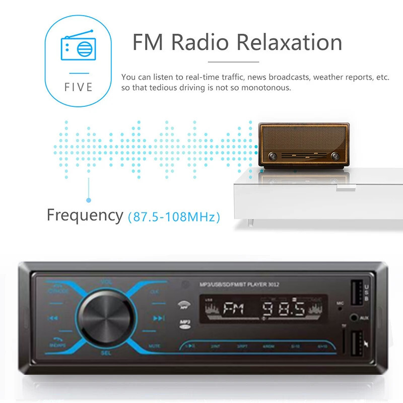 24V Car Truck Bus Radio Bluetooth USB Charger MP3 Player Handsfree Audio Stereo