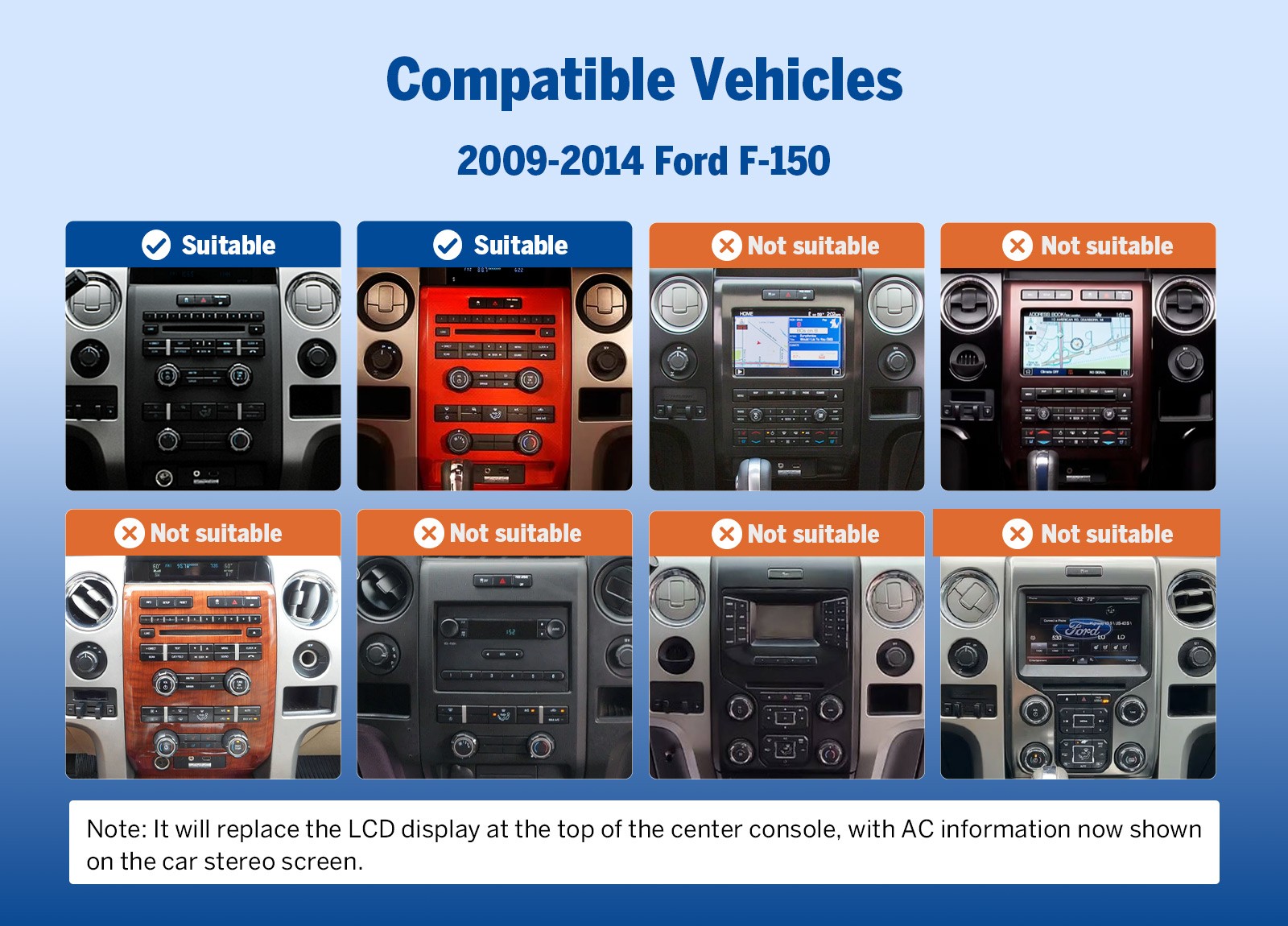 For 2009-2014 Ford F-150 9″ Android 14 4+64 Car Radio Stereo CarPlay Plug & Play