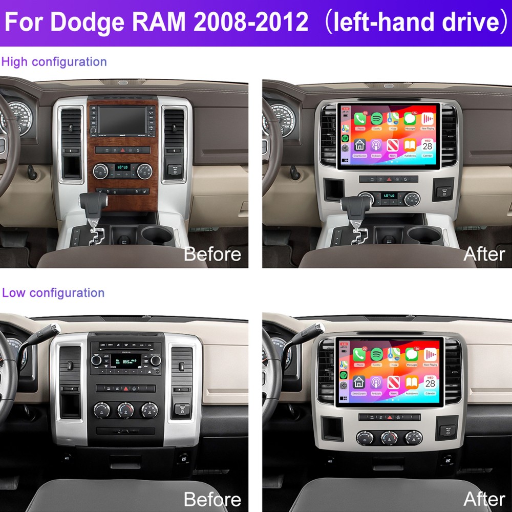 13.1” Carplay For Dodge RAM 1500 2500 2009-2012 Android 15 Car Radio GPS 4+64GB