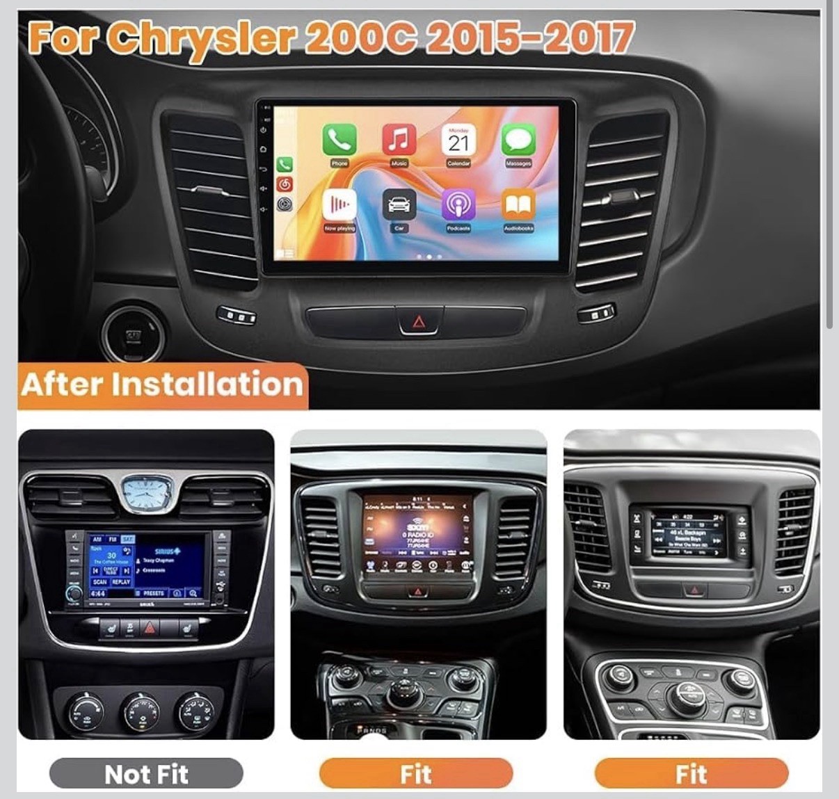 Carplay for Chrysler 200 200C 2015-2017 Android Auto Car Radio GPS Navi WIFI BT