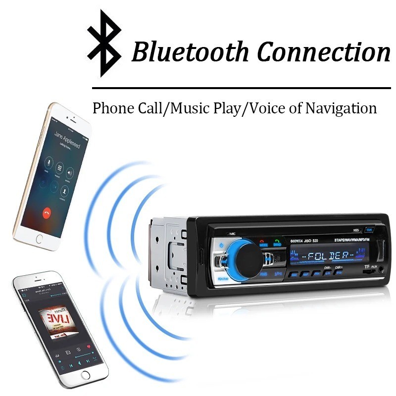 Car Radio Stereo 1 DIN AM DAB FM RDS Bluetooth MP3 Player USB TF UK AUX Remote