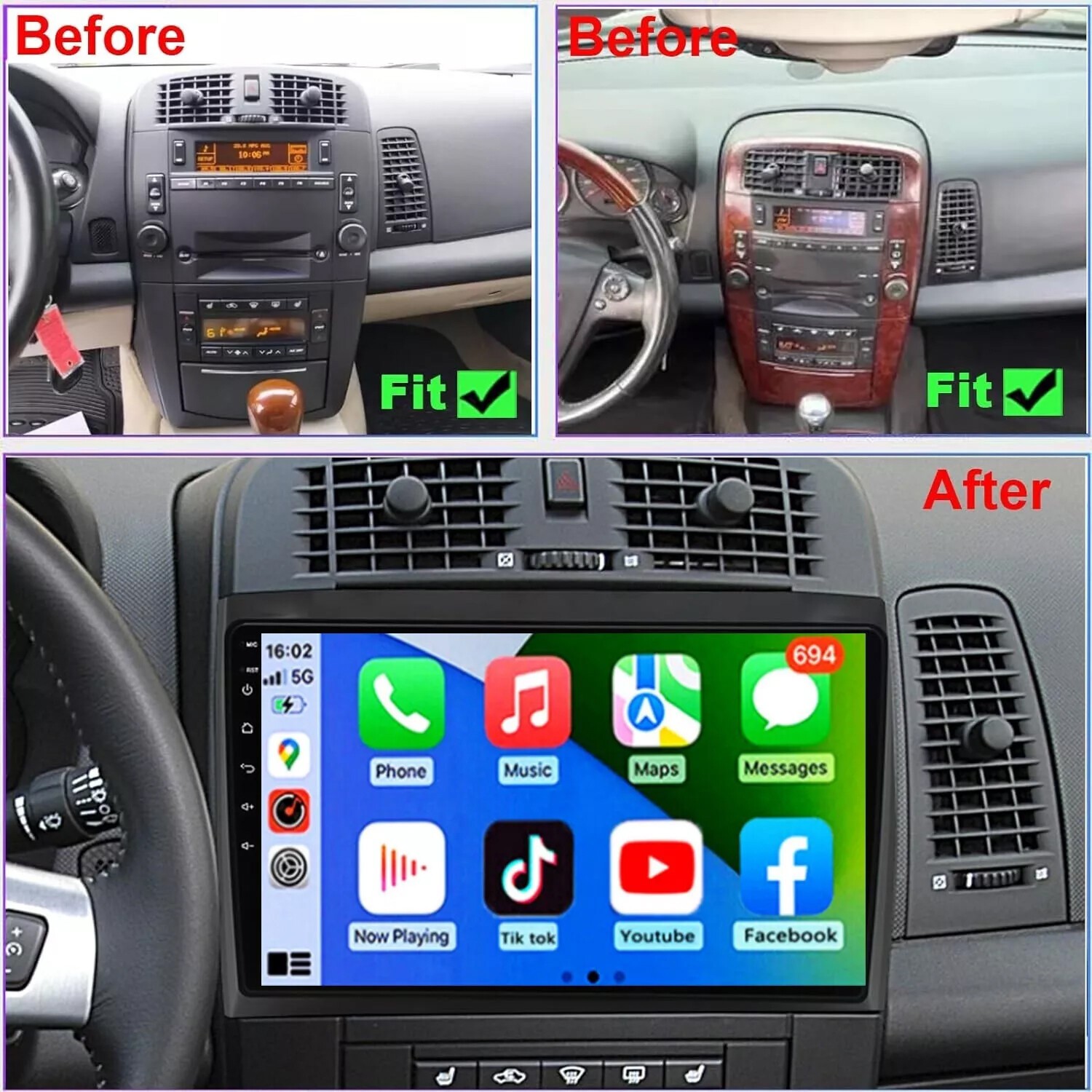 For 2003-2007 Cadillac CTS Android 15 Carplay Car Stereo Radio GPS Navi WIFI