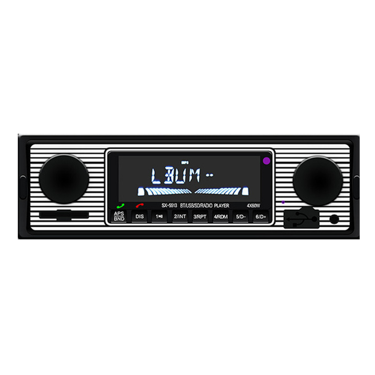 Bluetooth Car FM Radio MP3 Player Vintage USB Stereo Audio Receiver AUX In-Dash