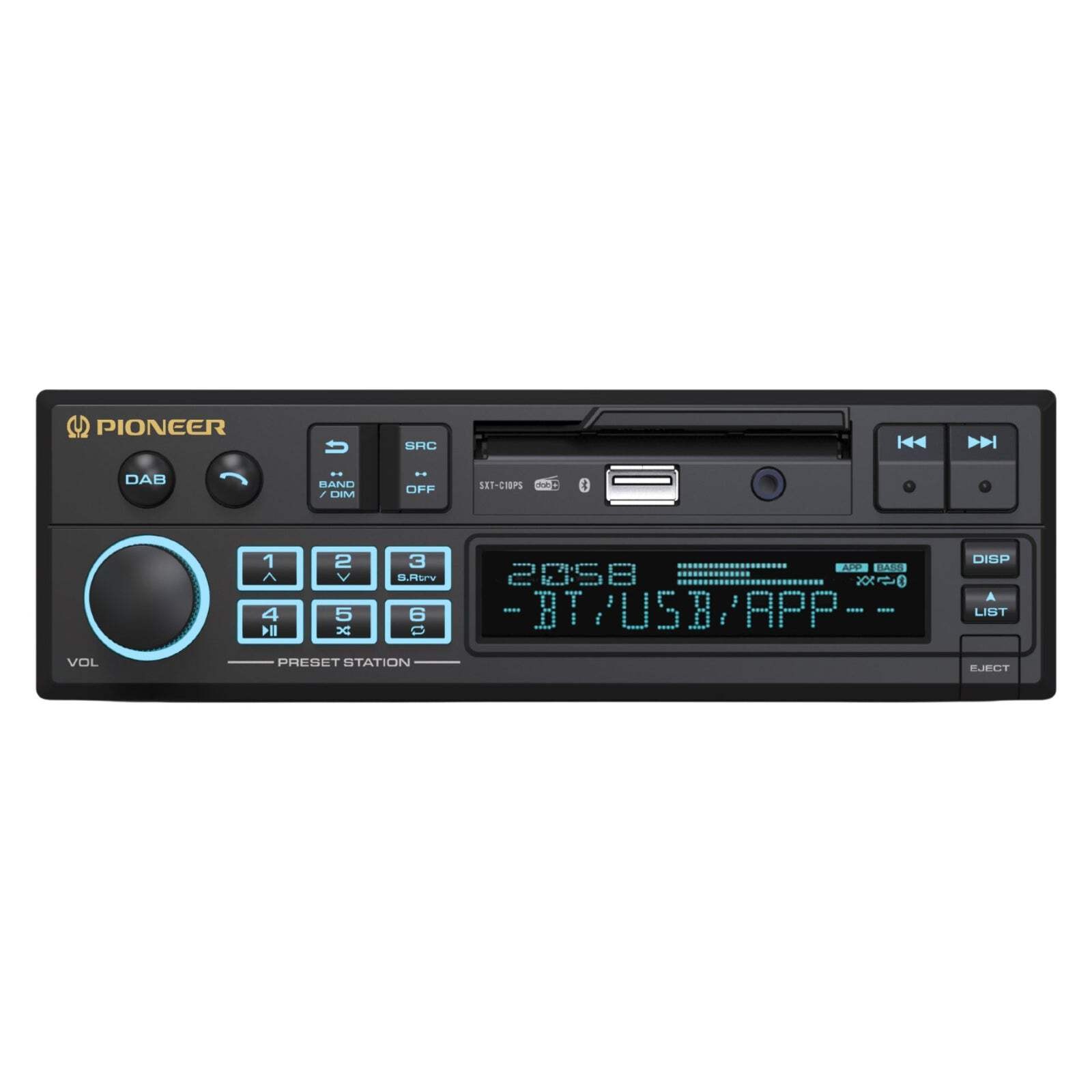 Pioneer SXT-C10PS Retro Car Stereo Bluetooth DAB+ USB Aux Classic Radio OEM Look