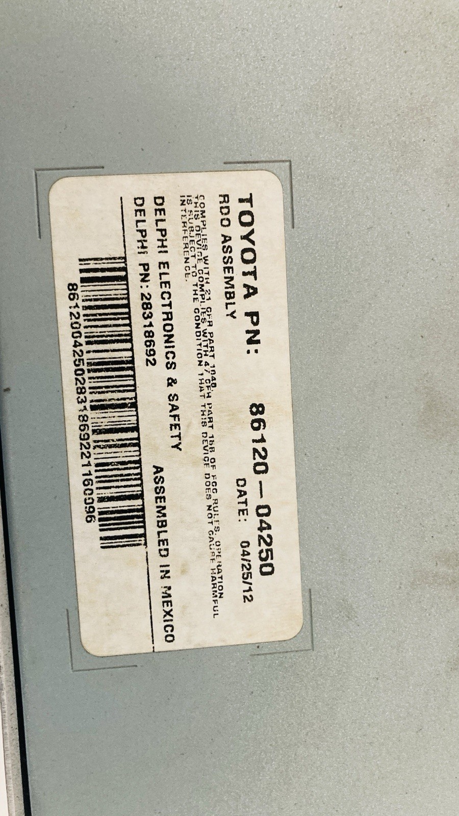 2012 Toyota Tacoma OEM Radio Aux Satellite MP3 WMA CD Player D1822