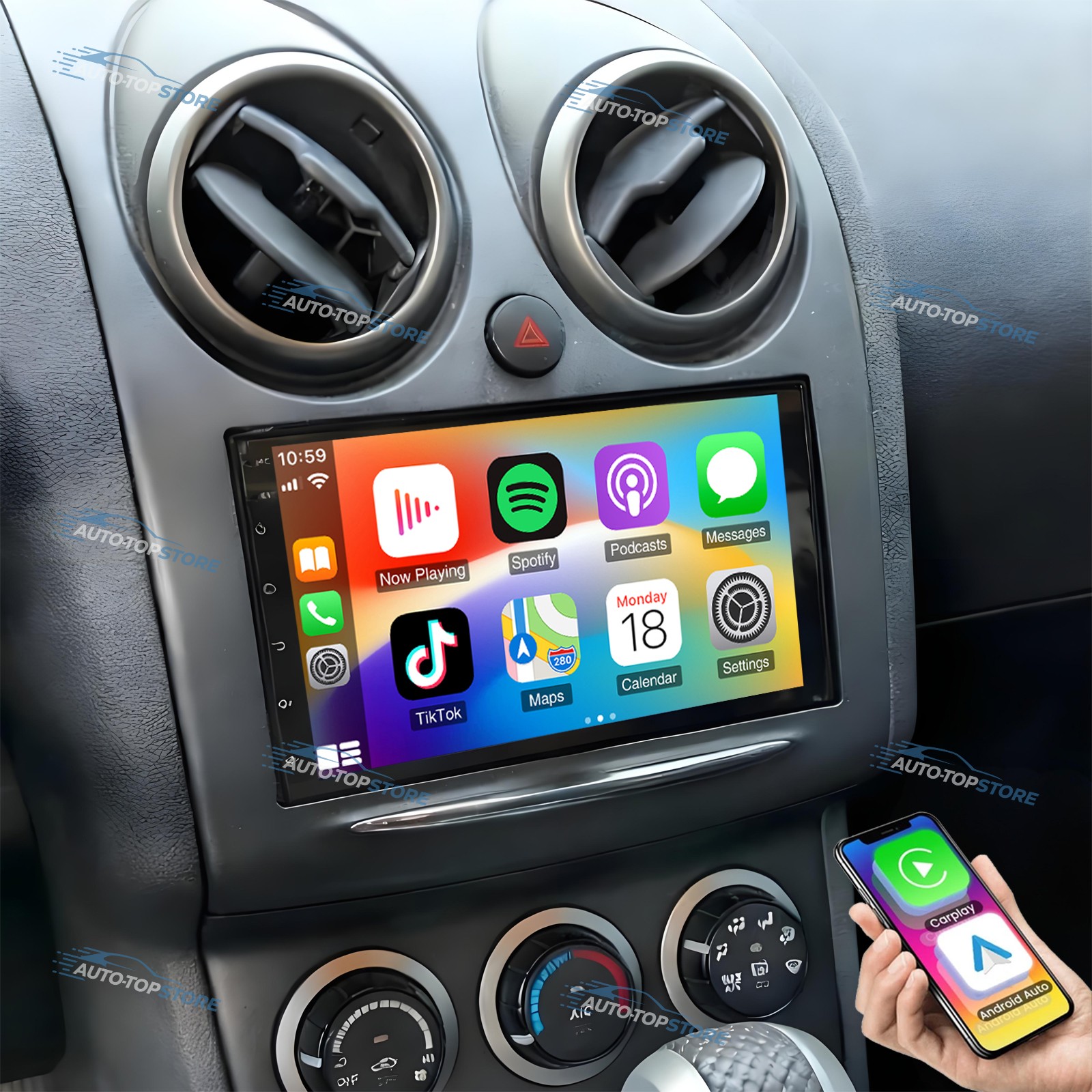 Android 15 For 2008-2013 Nissan Rogue 7″ Carplay Car Stereo Radio GPS Navi WIFI