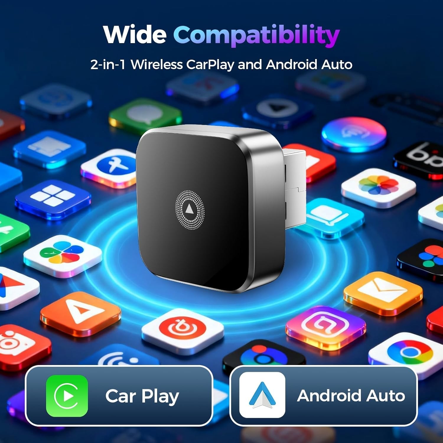 Seamless 2026 Wireless Android Auto & CarPlay Adapter, USB & Type-C Compatible