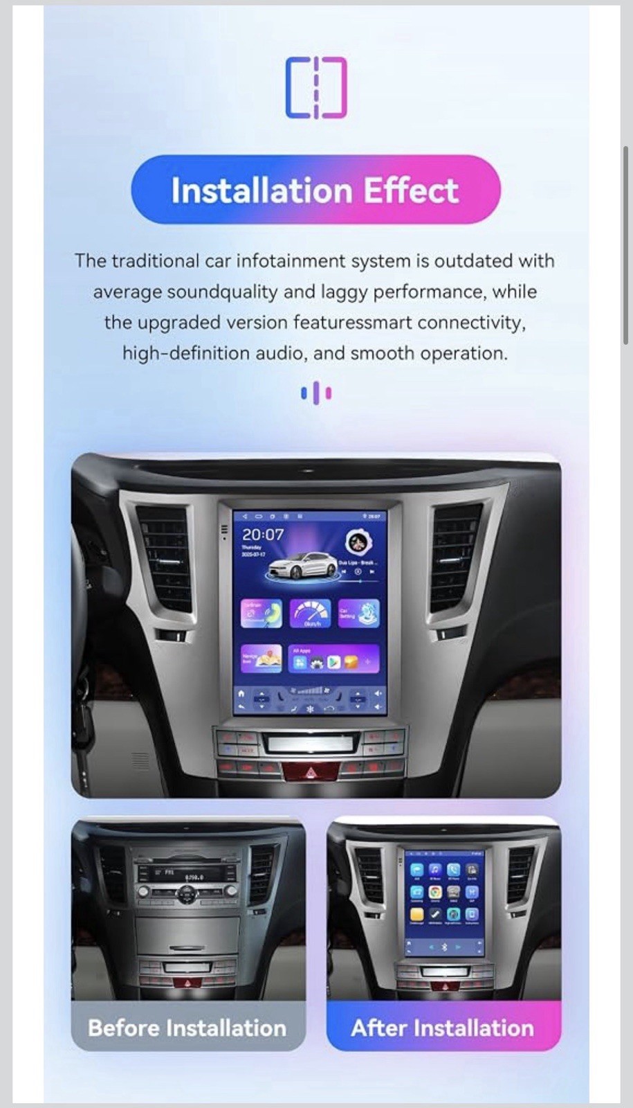 Carplay for Subaru Legacy Outback Impreza 2009-2014 Android Auto Car Radio GPS
