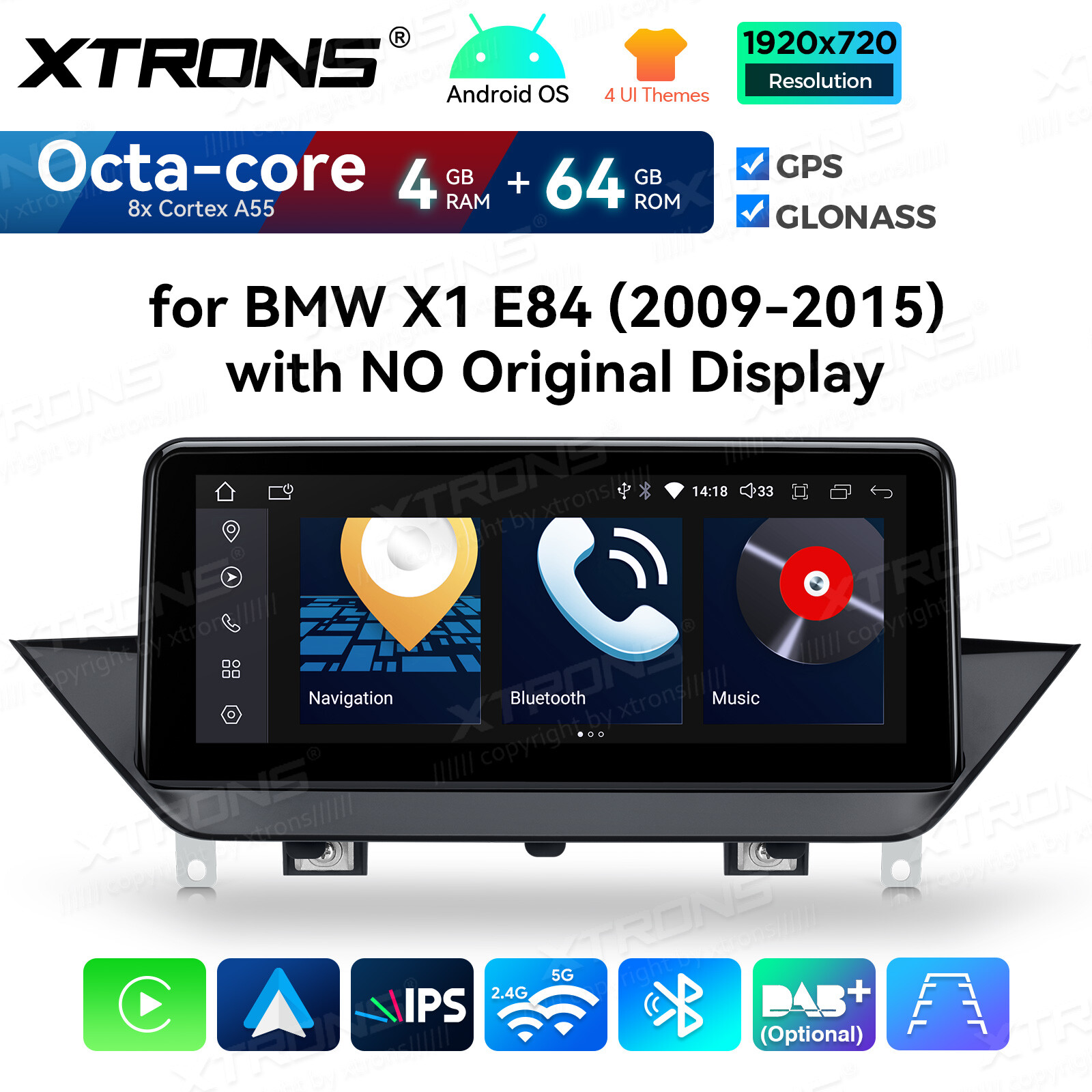 For BMW X1 E84 2009-15 10.25” Android 14 8Core 4+64GB Car GPS Nav Stereo CarPlay