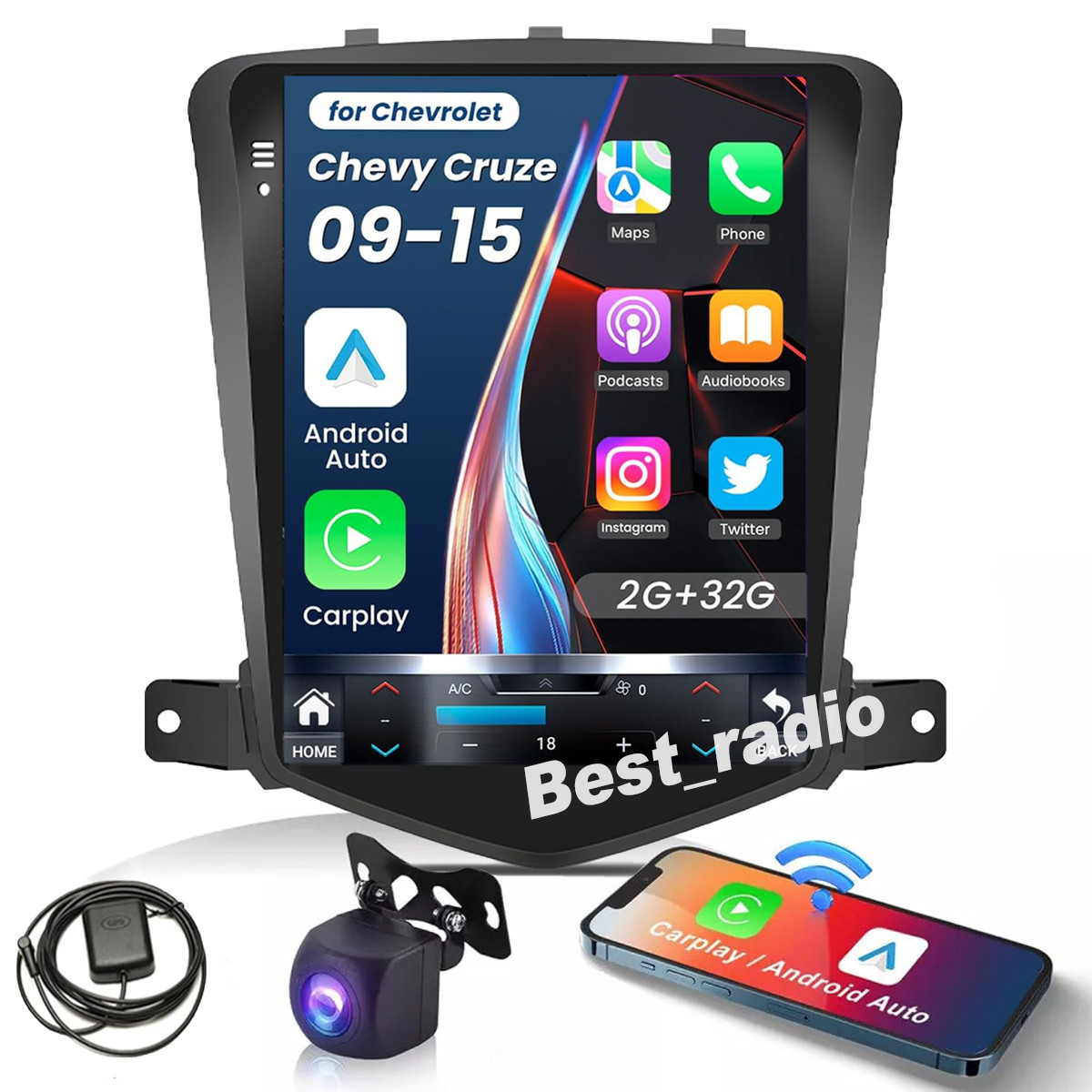Car Radio Stereo Carplay For 2011-2015 Cruz Radio Carplay Navi EQ FM RDS