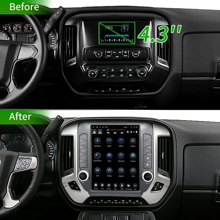 For Chevrolet Silverado GMC Sierra 2014-2018 12.1″ Android Navi Car Stereo Radio