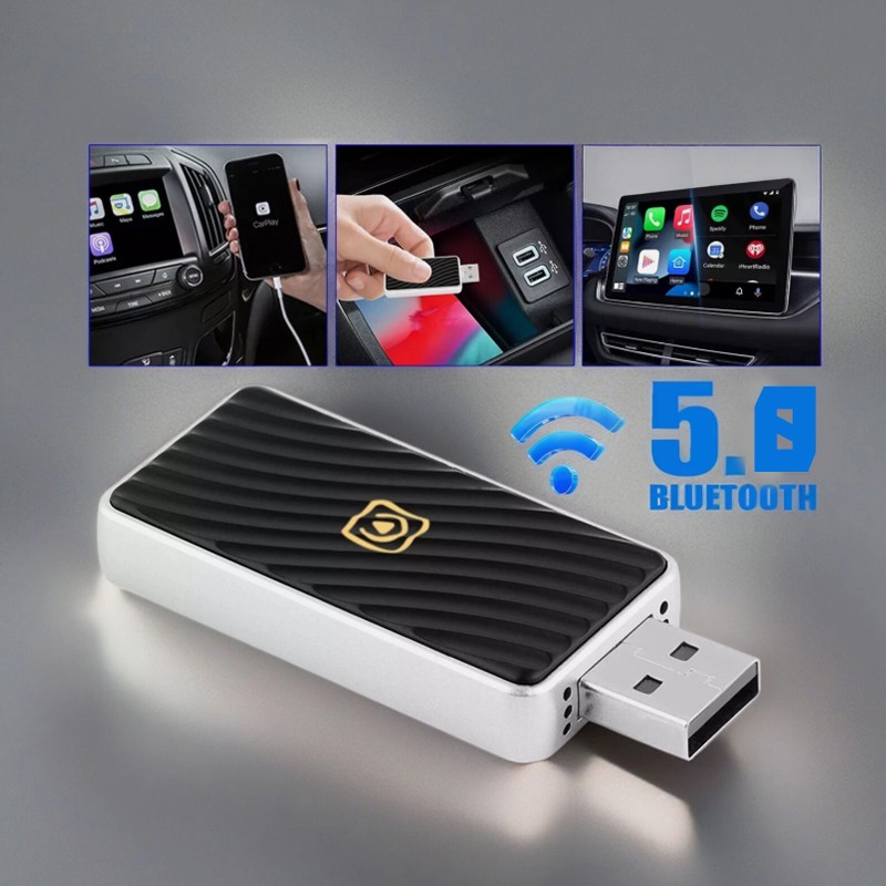 2-in-1 Wired to Wireless CarPlay Adapter/Android Auto Adapter Plug&Play-2026