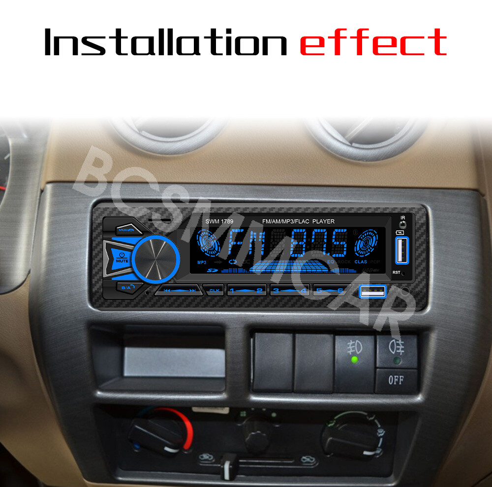 Single 1 DIN Car Stereo Bluetooth FM/AM Radio MP3 Player In-Dash Audio Receiver