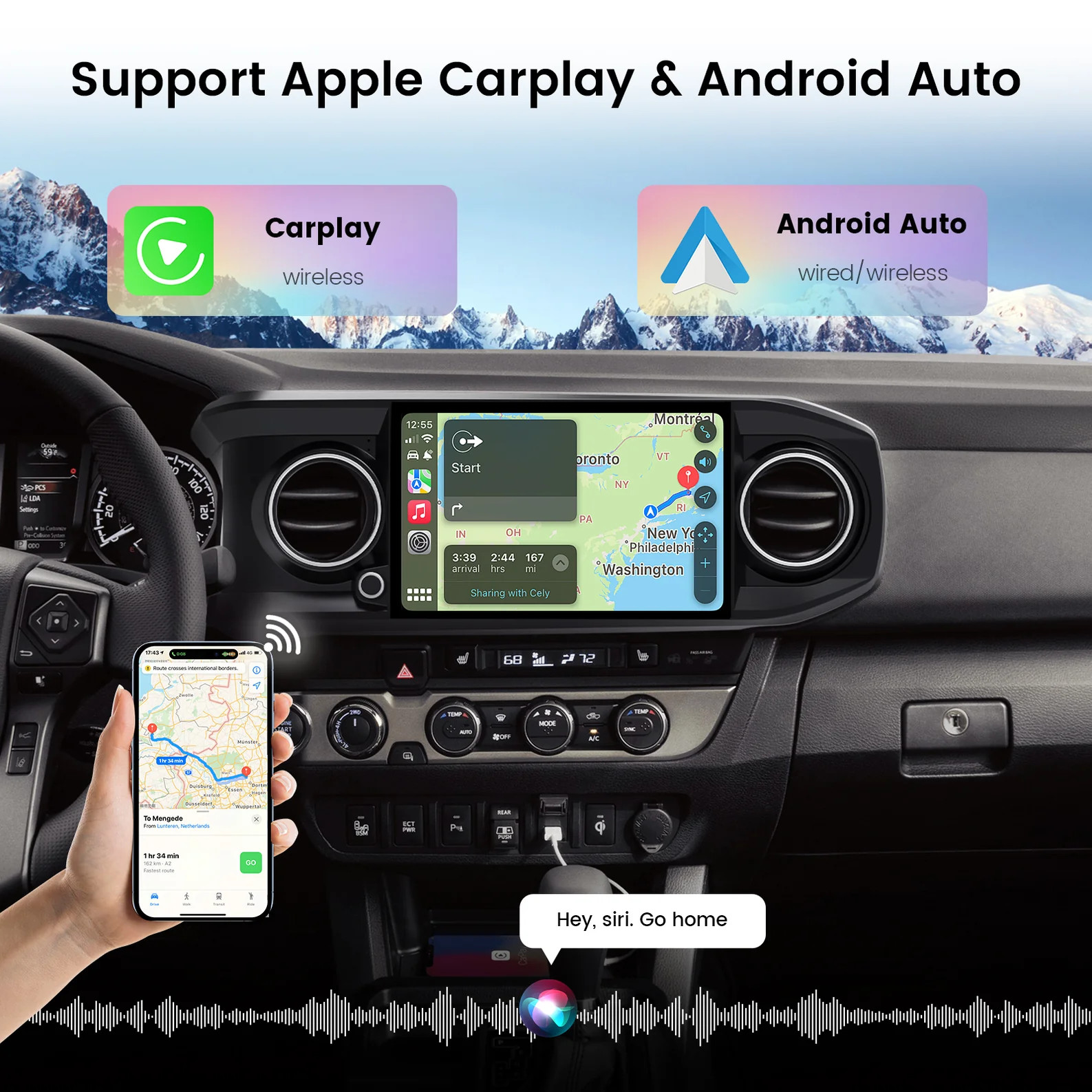 Dasaita CarRadio 11.6″ For Toyota Tacoma 2016-2023 CarPlay GPS Vivid13 8G+256G