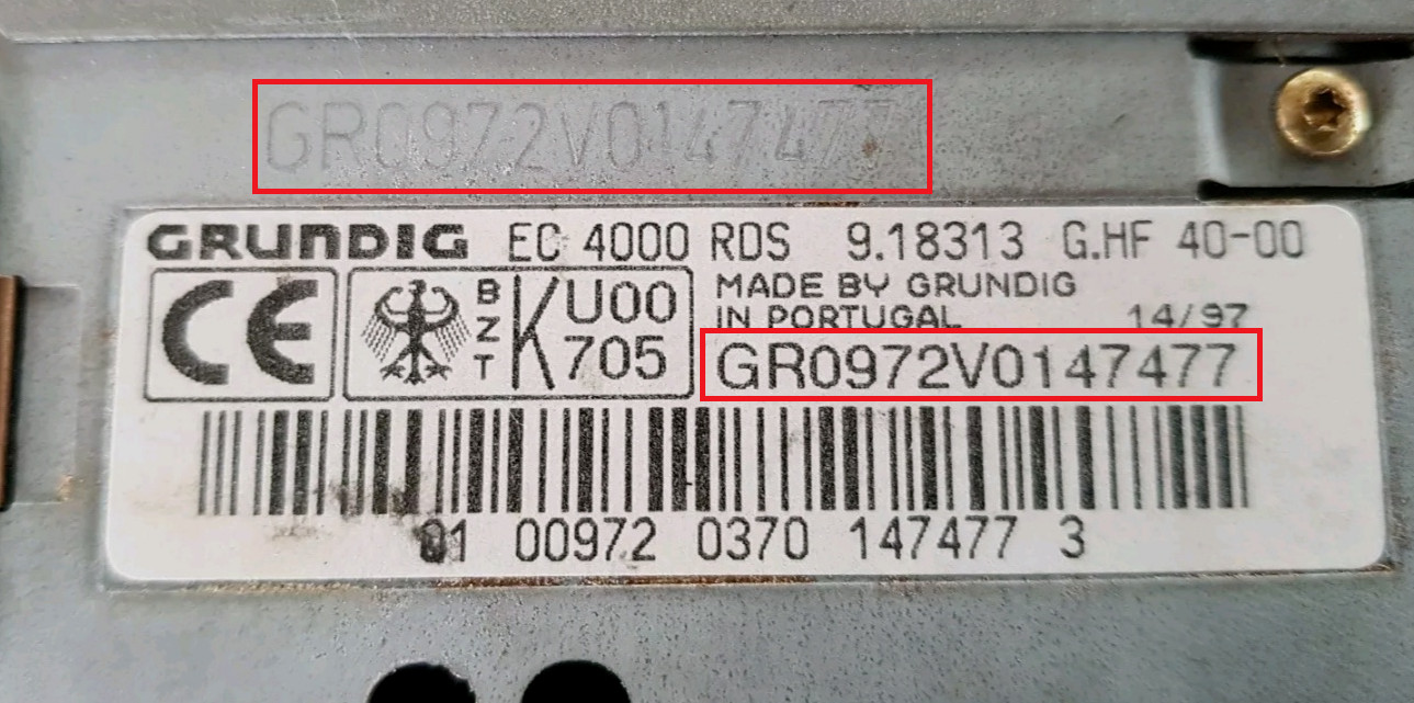 Radio Code Becker Renault Blaupunkt Mercedes Porsche Alpine Grundig Dacia Opel