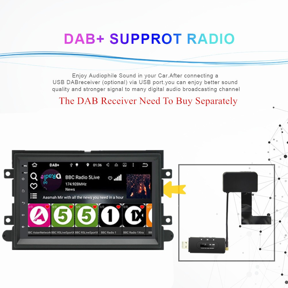 Touch Screen Car Stereo Radio BT FM RDS Head Unit Fit For Ford Mustang 2005-2009