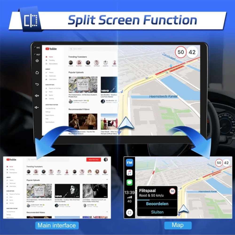 For 2011-2014 Chrysler 200 Apple CarPlay Android 15 Car Stereo Radio GPS SWC 64G