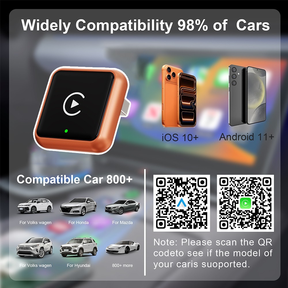 USB Auto Wireless CarPlay Adapter For iPhone Apple Wireless Dongle Plug ＆ Play