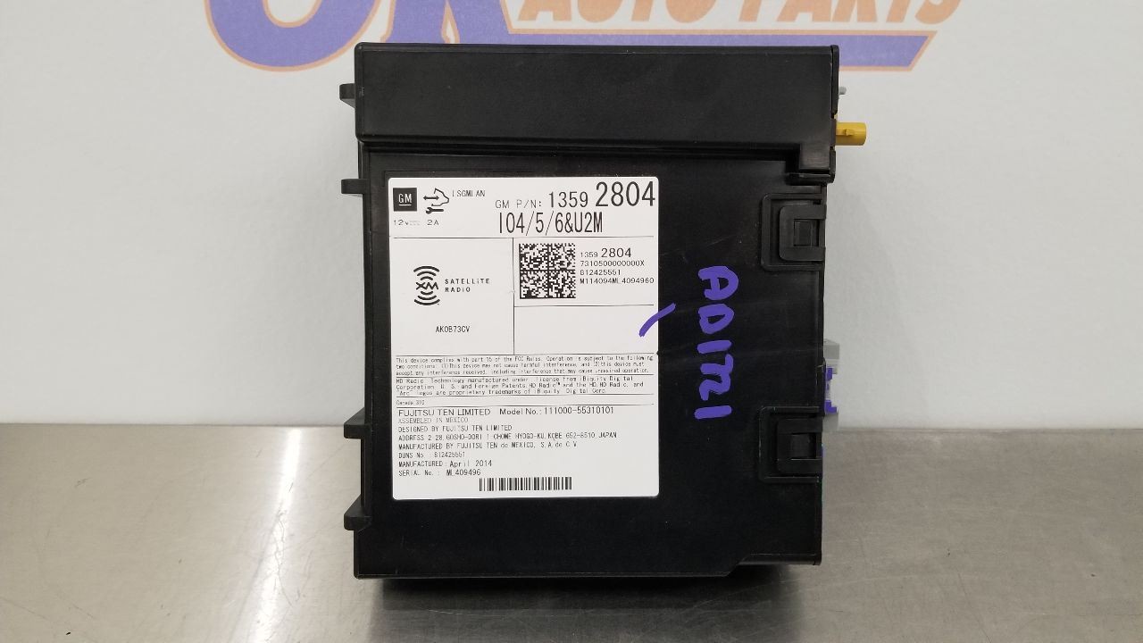 14 GMC SIERRA 1500 RADIO AUDIO RECEIVER 13592804 OPTION IO4