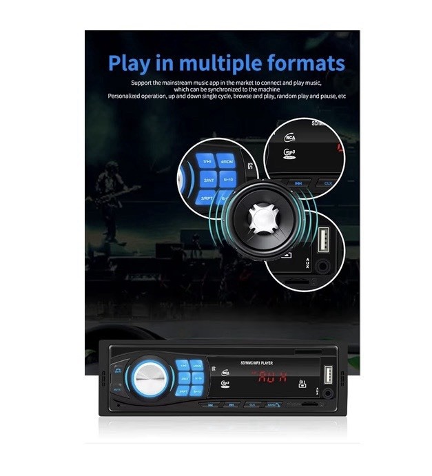 Car Radio and Video Adapter MP3 MP4 MP5 Player 1 Din Car DVD Player FM Radio Card