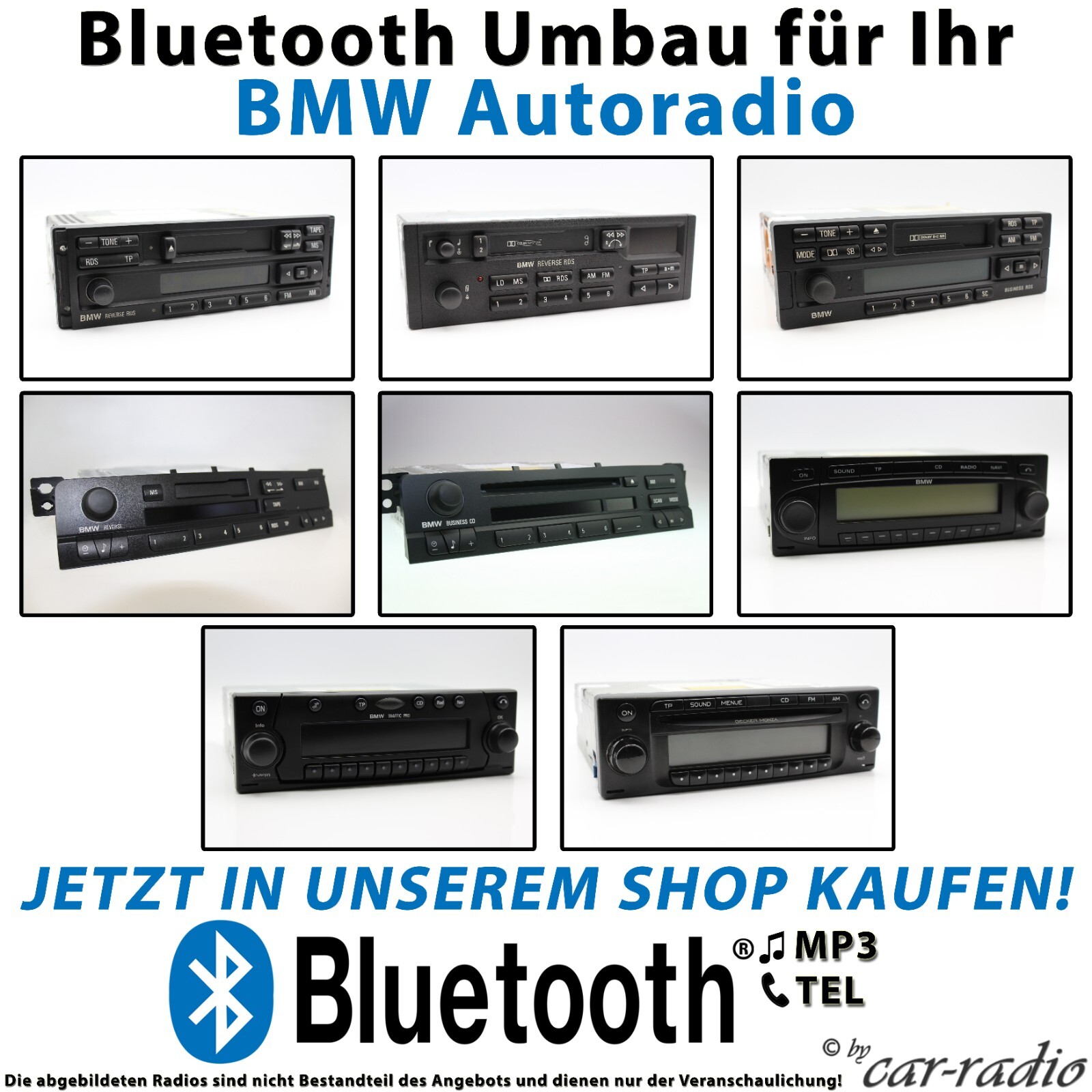 Genuine BMW E30 Radio Bluetooth MP3 3 Series Car Stereo Reverse RDS BP6262 Bl…
