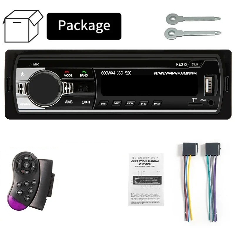 Car Radio Stereo 1 DIN AM DAB FM RDS Bluetooth MP3 Player USB TF UK AUX Remote