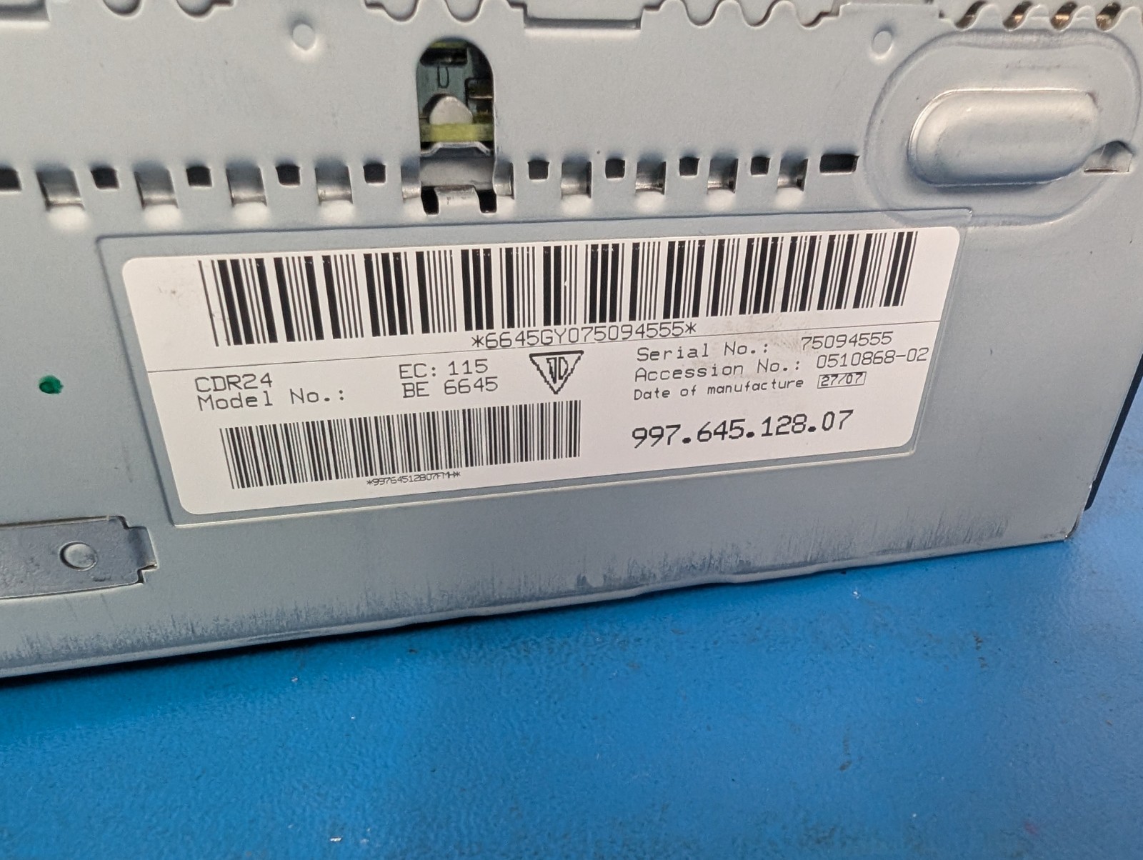Porsche Cayman Boxster 987 CDR24 Radio CD Player 99764512807