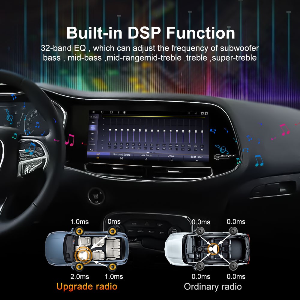 Car Radio for Dodge Challenger Charger SRT Hellcat 2010-2023 GPS Stereo 12.3″