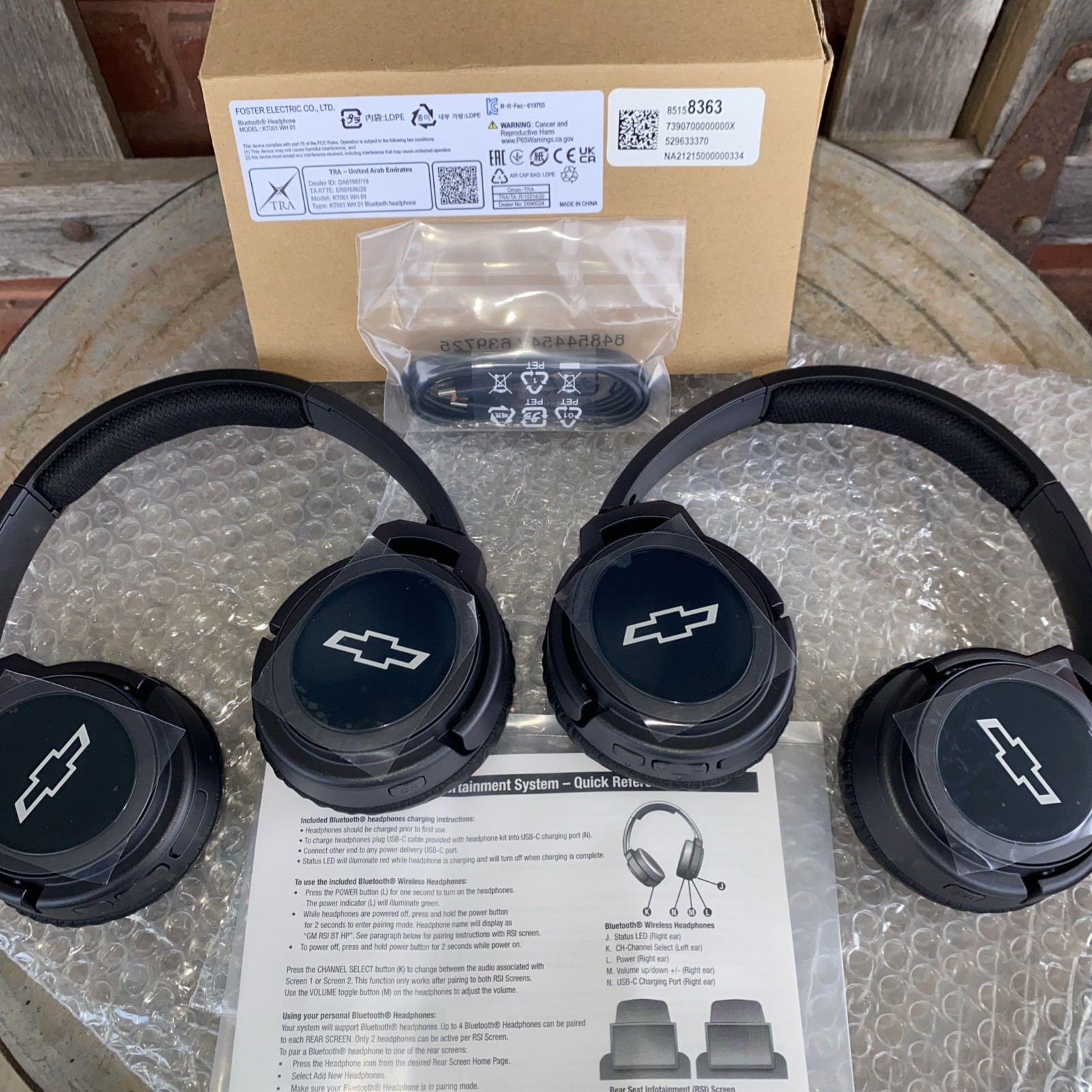 FOSTER ELECTRIC Bluetooth Headphones 22-26 Chevy GM Rear Entertainment NEW BOX