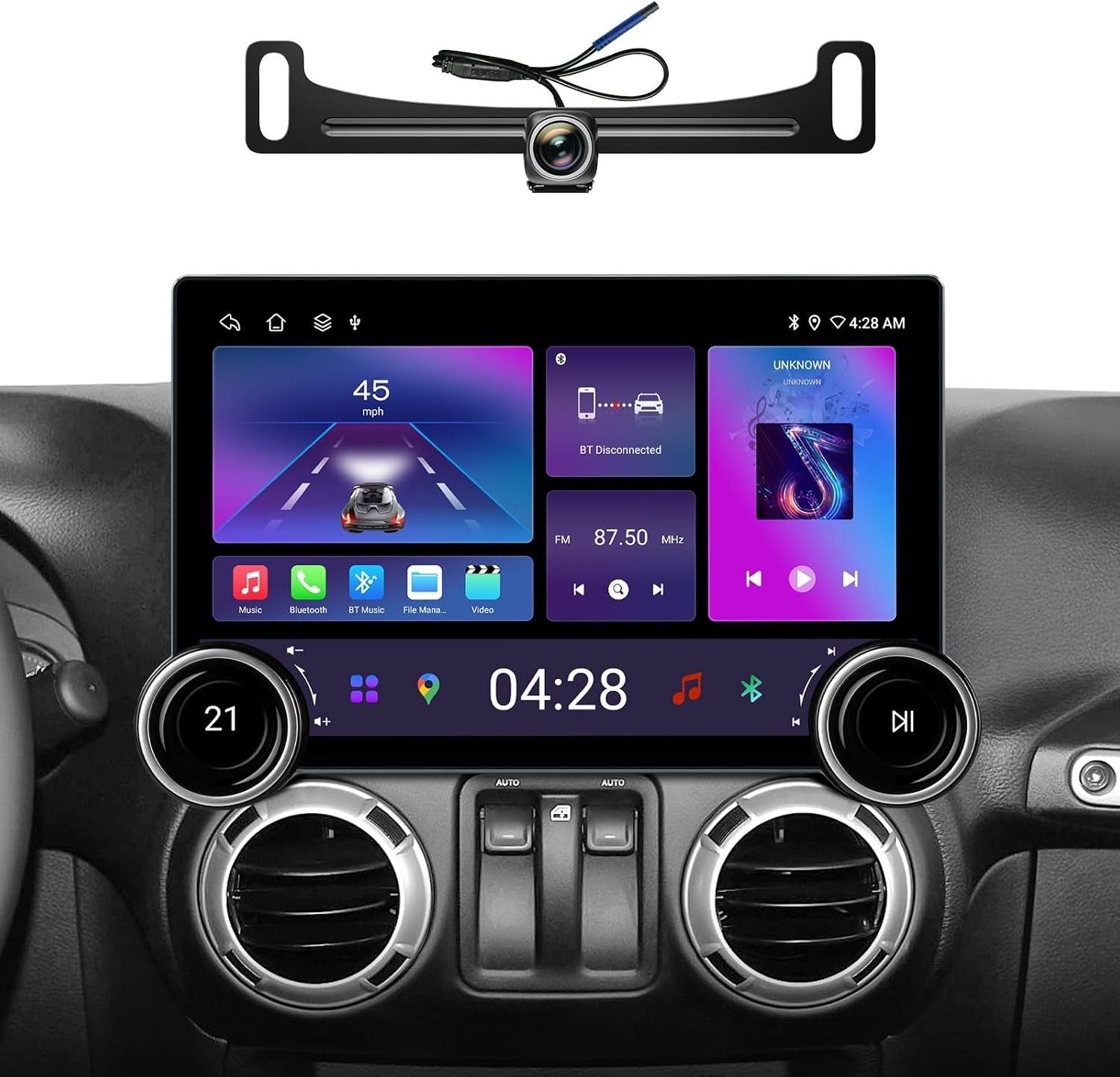 11.5″ 2K QLED Android 13 Car Stereo for Jeep Wrangler JK 07-18 Dodge Ram 4830