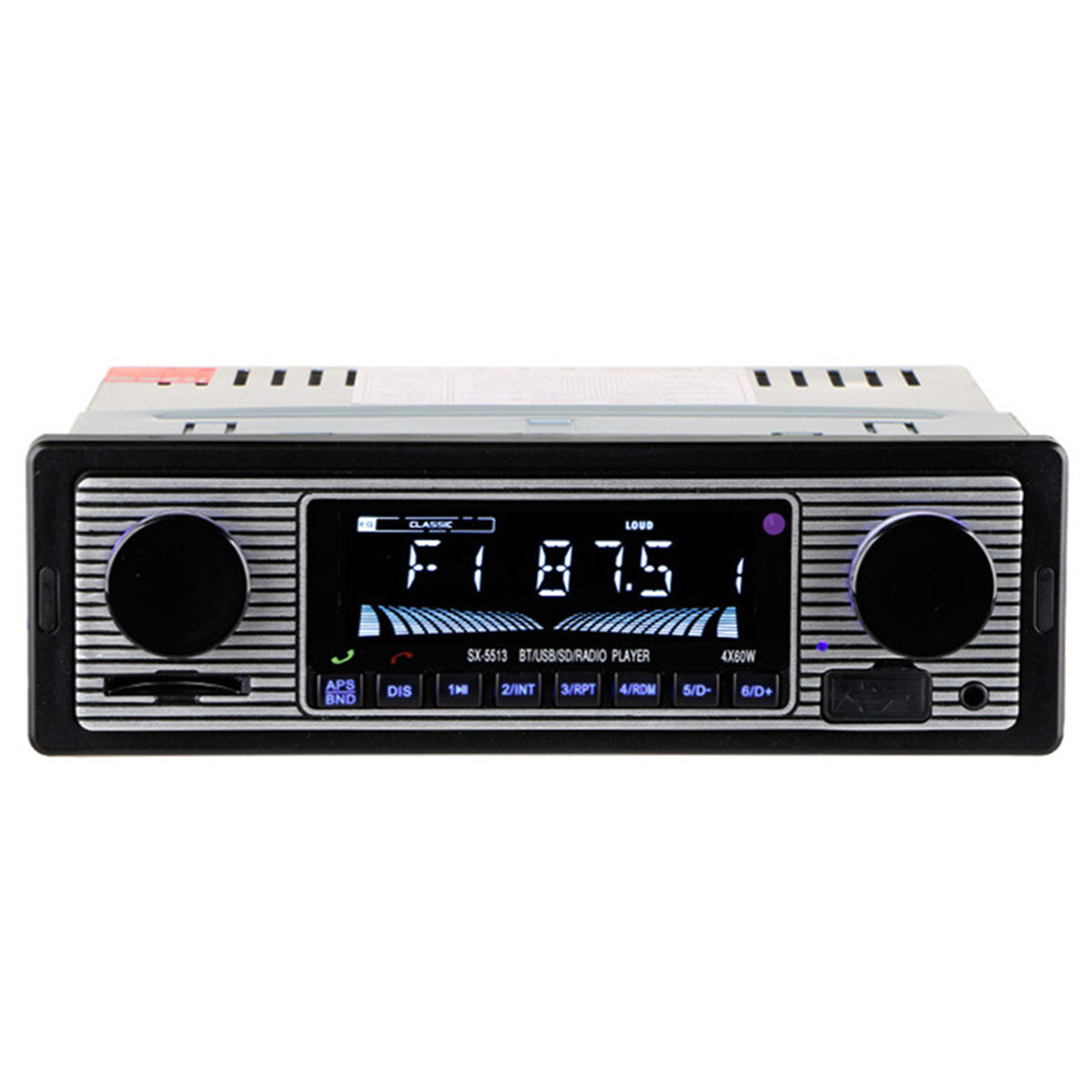 Bluetooth Car FM Radio MP3 Player Vintage USB Stereo Audio Receiver AUX In-Dash