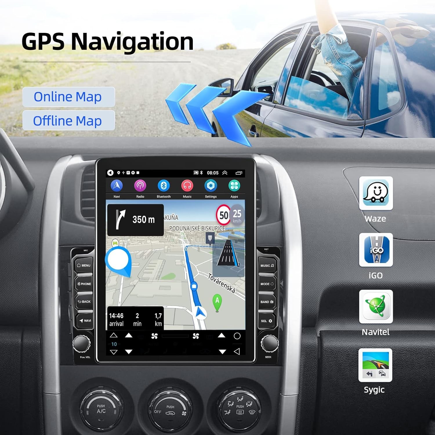 For Toyota Prius 2016-2022 Carplay Android 15.0 Car Stereo Radio Gps Navi 9.7″