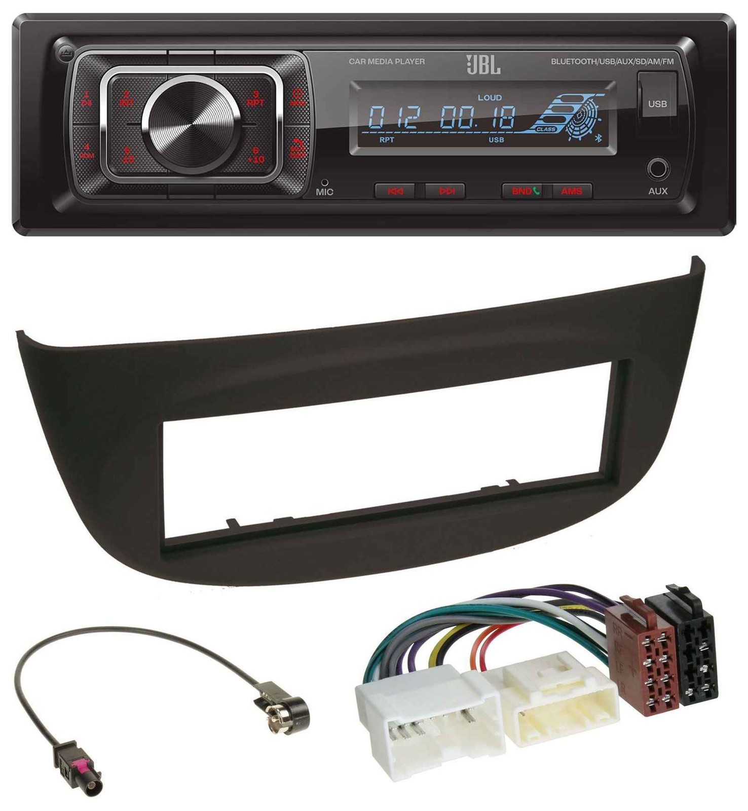 JBL SD Aux MP3 USB Bluetooth Car Stereo for Renault Twingo 2012 onwards Black