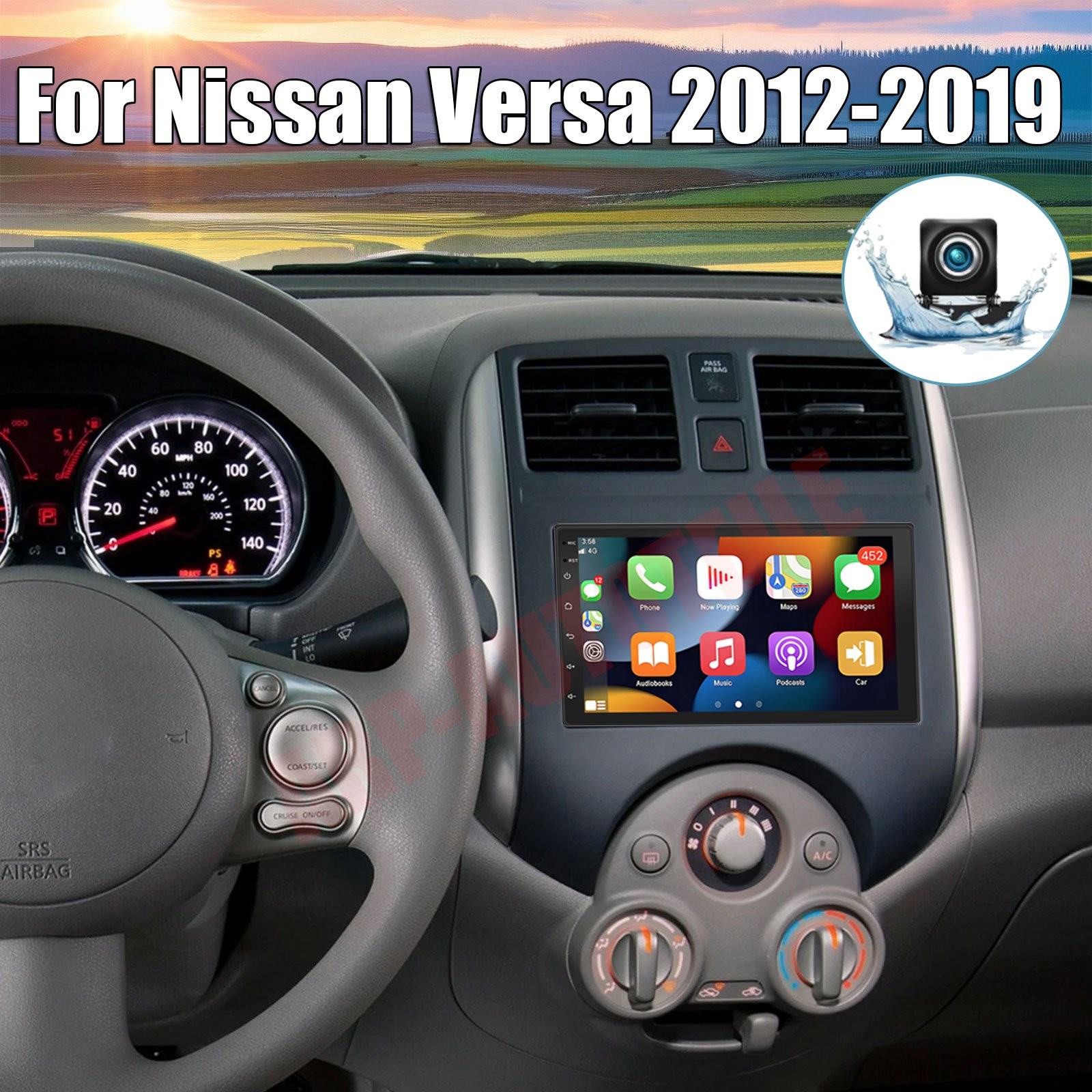 Car Radio For Nissan Versa 2012-2019 Carplay ANDROID 13 GPS Navi MP5 Player WIFI