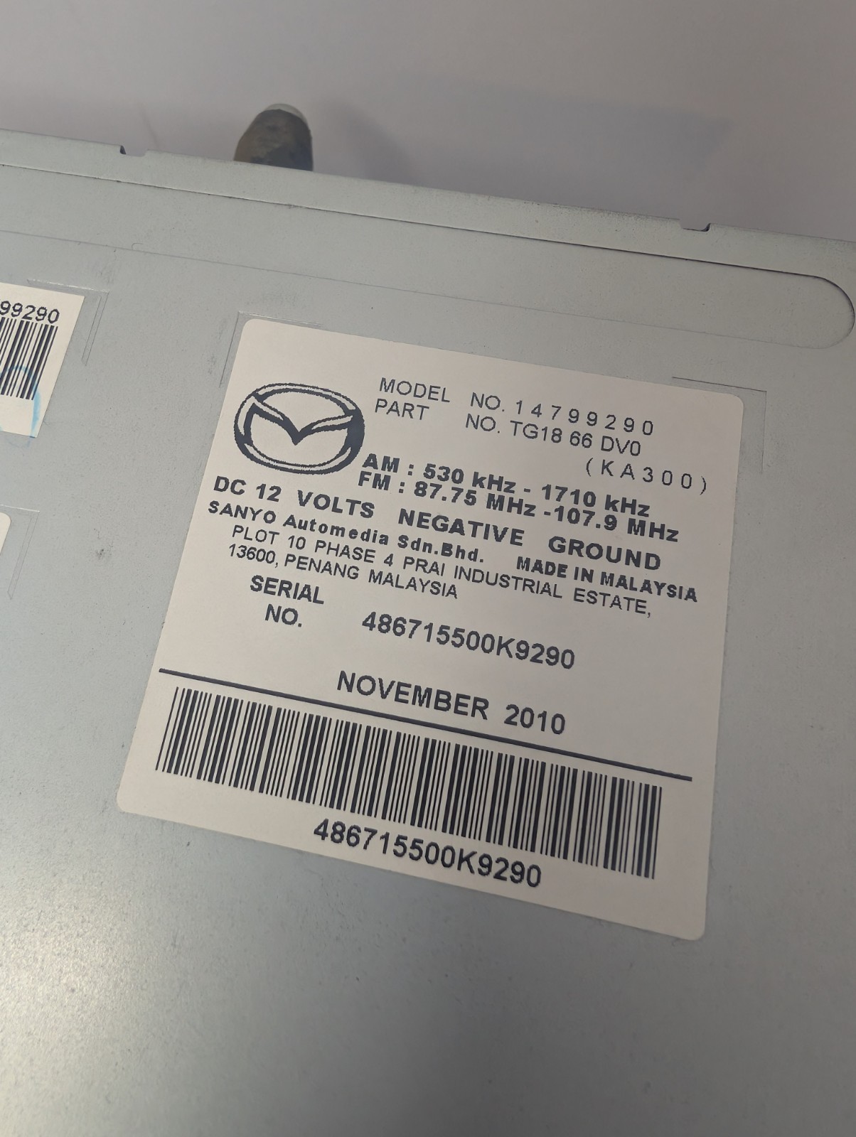 2011 Mazda CX-9 OEM Radio Navigation Unit Tested – VIN Included