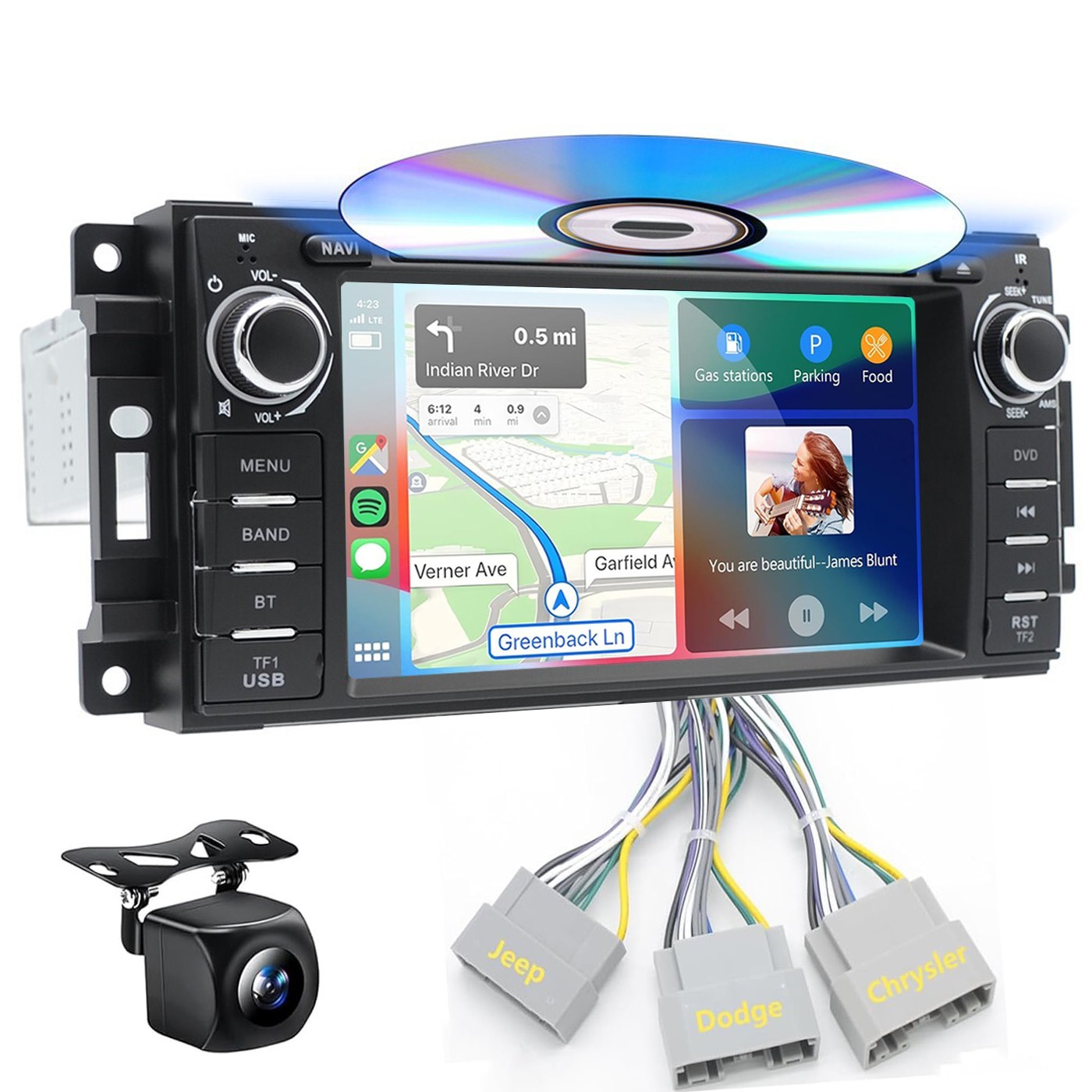 Plug Play Car Radio Stereo CD DVD FM Player with CarPlay For Jeep Dodge Chrysler