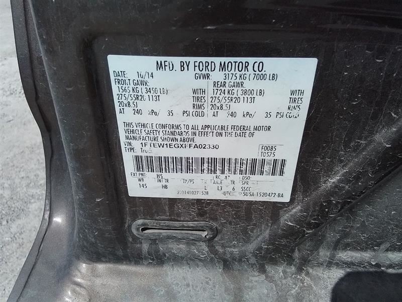 2015-2017 Ford F150 Front Dash 8″ Display Screen ID FL3T-18B955-FB
