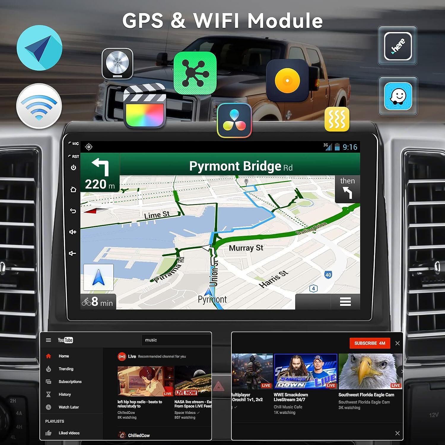 Wifi Apple Carplay Android 12 Car Stereo Radio GPS Navi For Ford F150 2009-2014