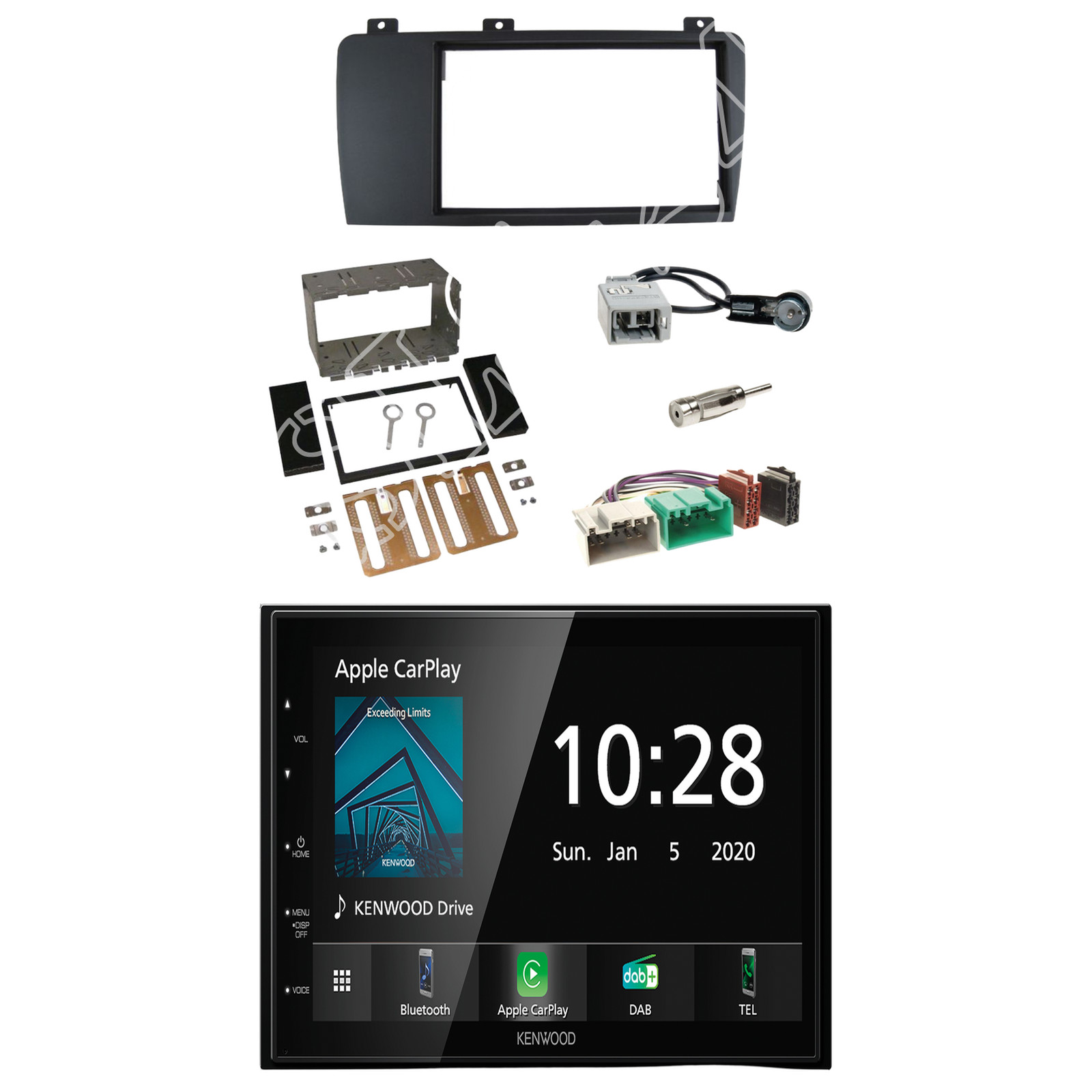 Kenwood DMX5020DABS Radio DAB Bluetooth with installation kit for Volvo S60
