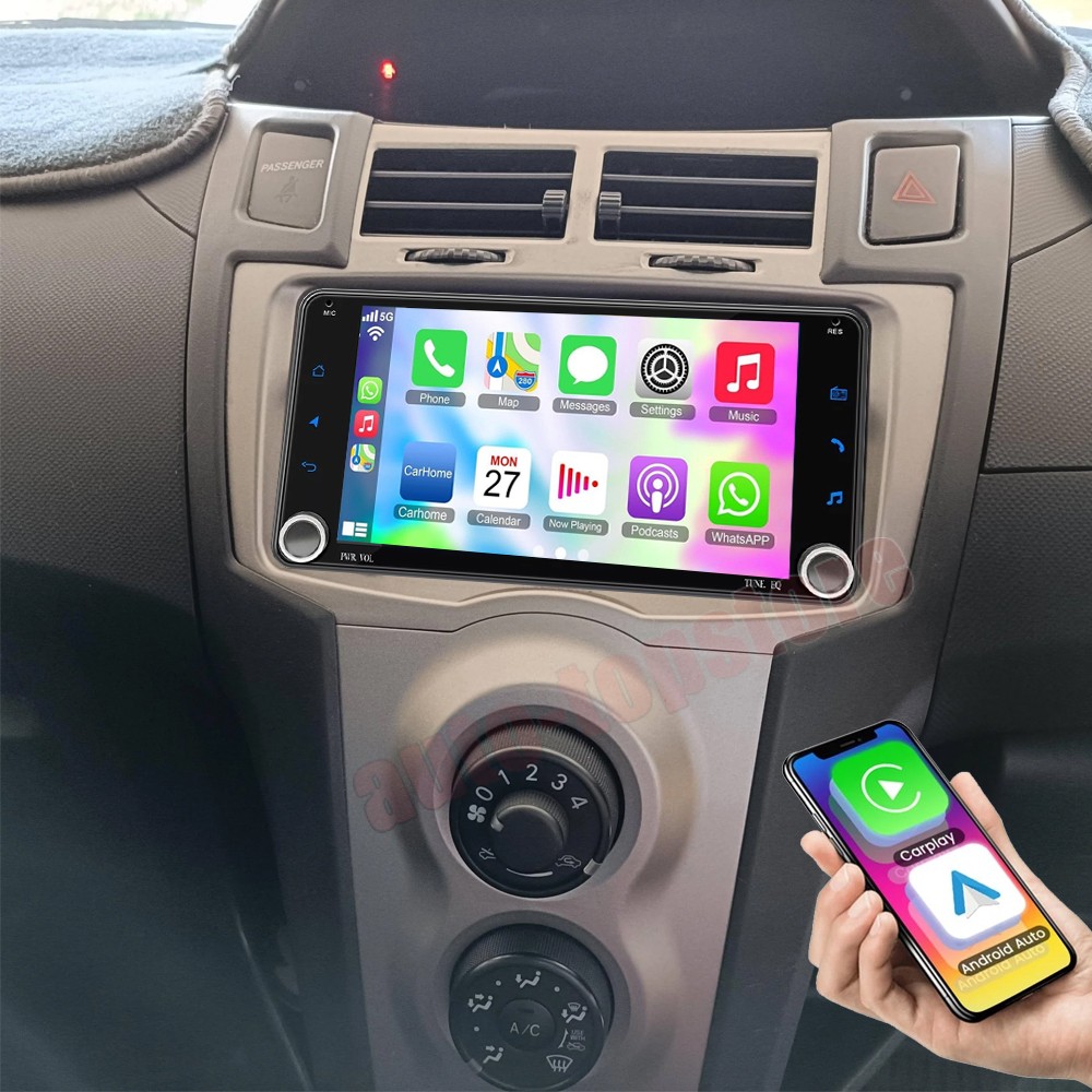 Android 15 Navi CarPlay Car Stereo Radio GPS 4GB+64GB For 2007-2011 Toyota Yaris