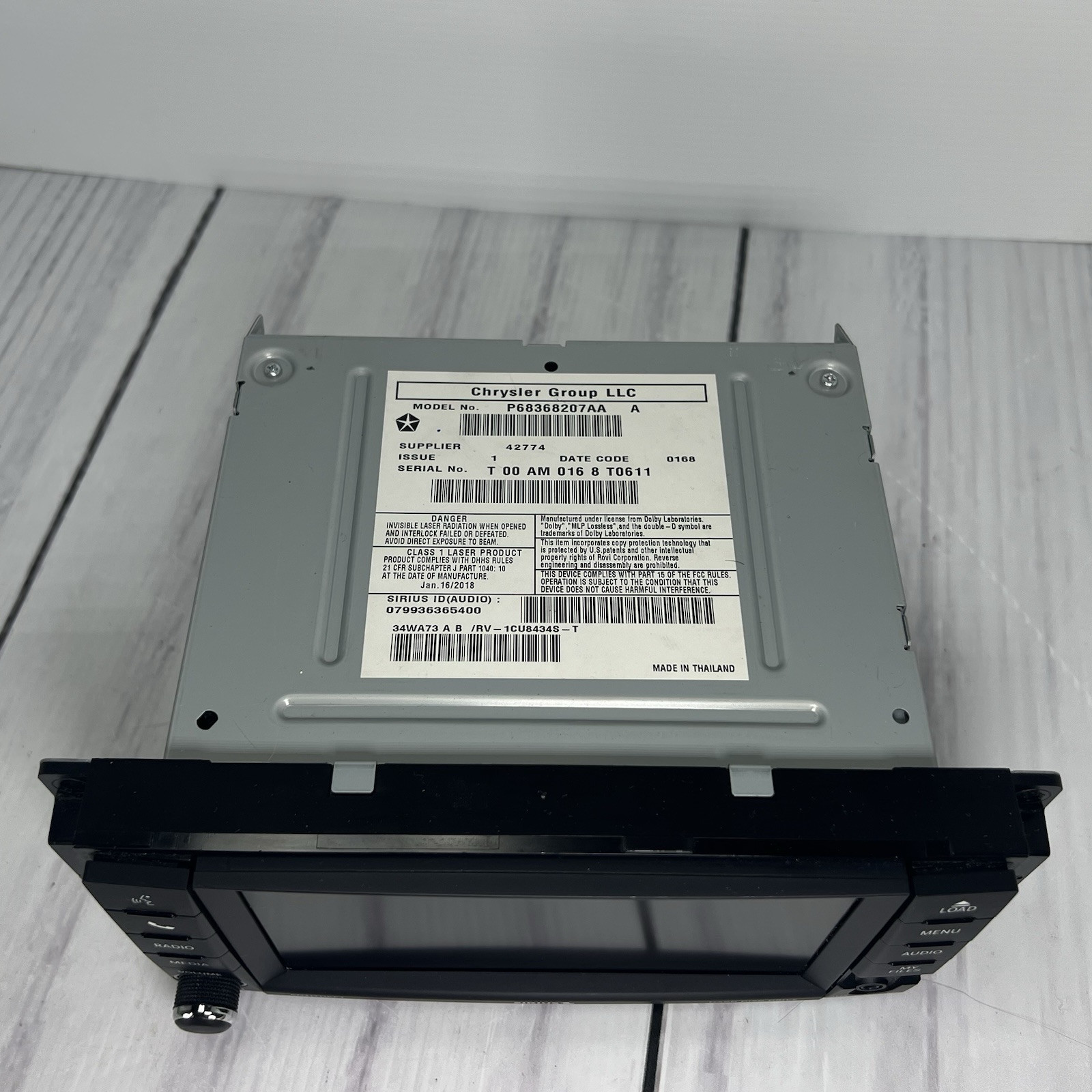 Dodge Caravan 2013-17 6.5” Touchscreen Stereo AM FM CD DVD USB Aux Input OEM