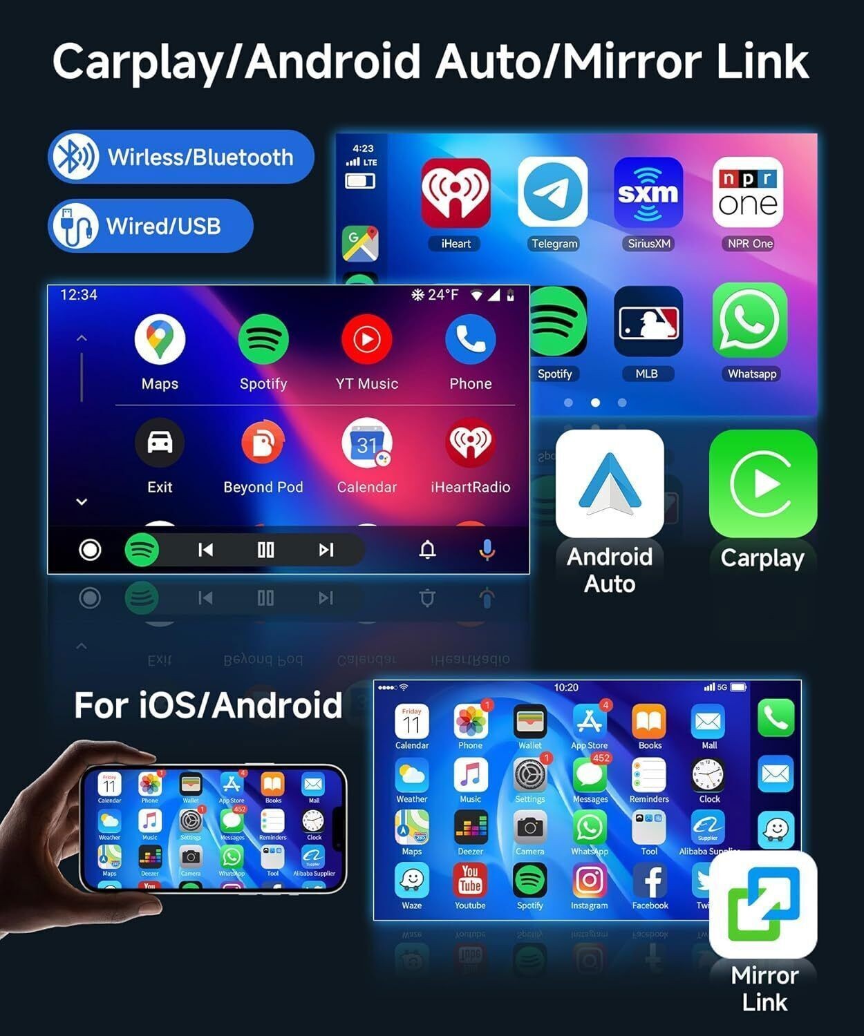 For Ford F-150 2009-2014 Car Player Multimedia Android 13 9inch Screen 2+64GB