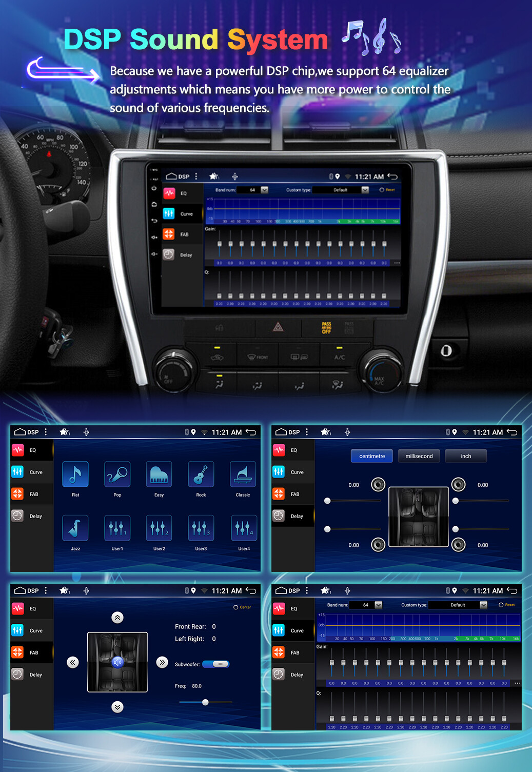 8-CORE Car Stereo For 2015-2017 Toyota Camry Android 14 Navi CarPlay 10.1″ 64GB