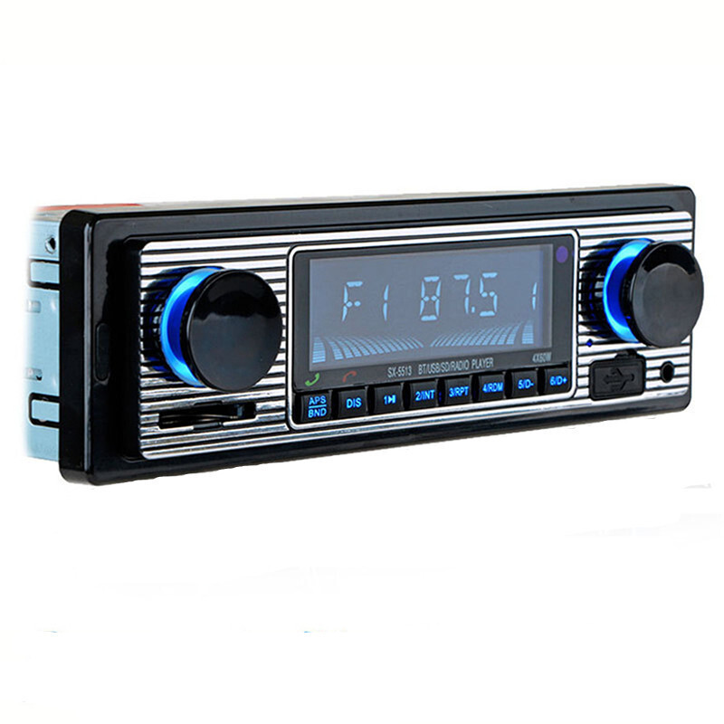 Bluetooth Car FM Radio MP3 Player Vintage USB Stereo Audio Receiver AUX In-Dash