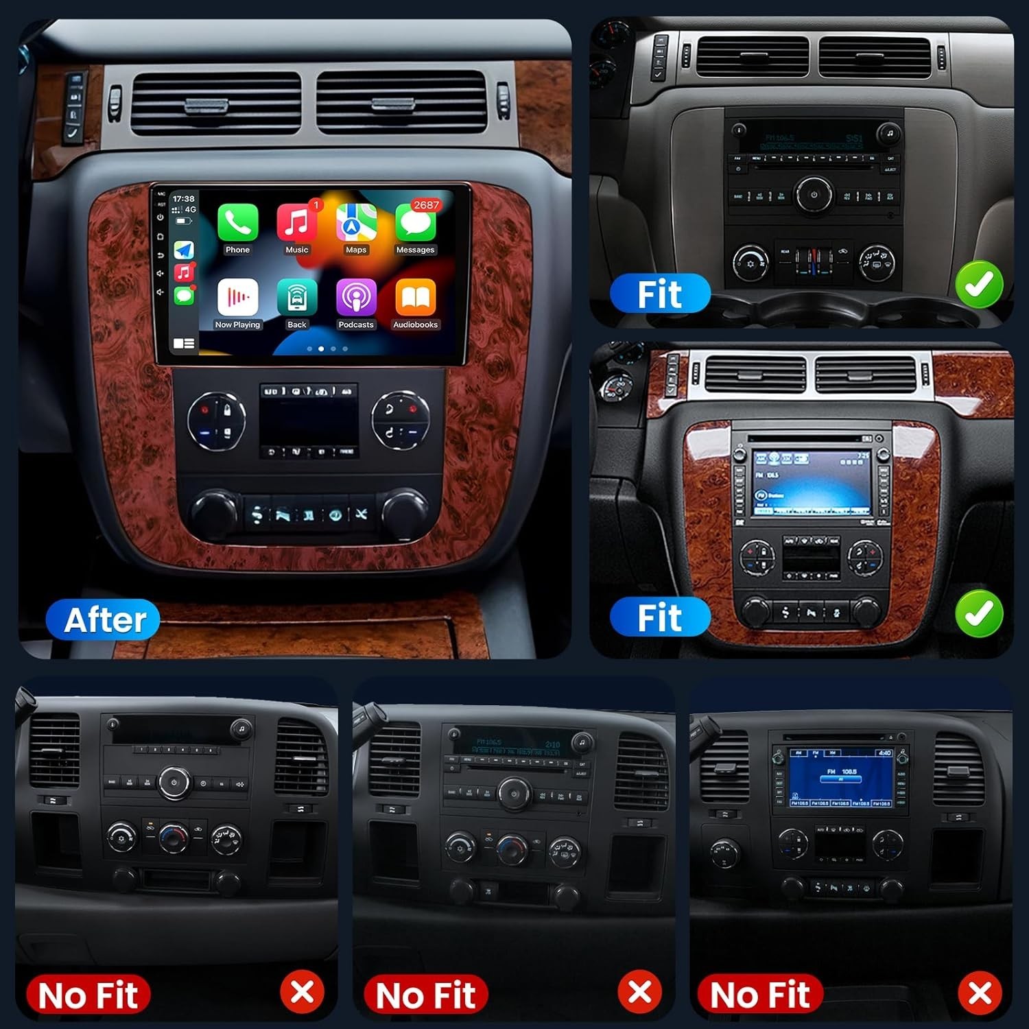 For Chevrolet Silverado CarPlay Android 13 Car Radio Stereo GPS Head Unit