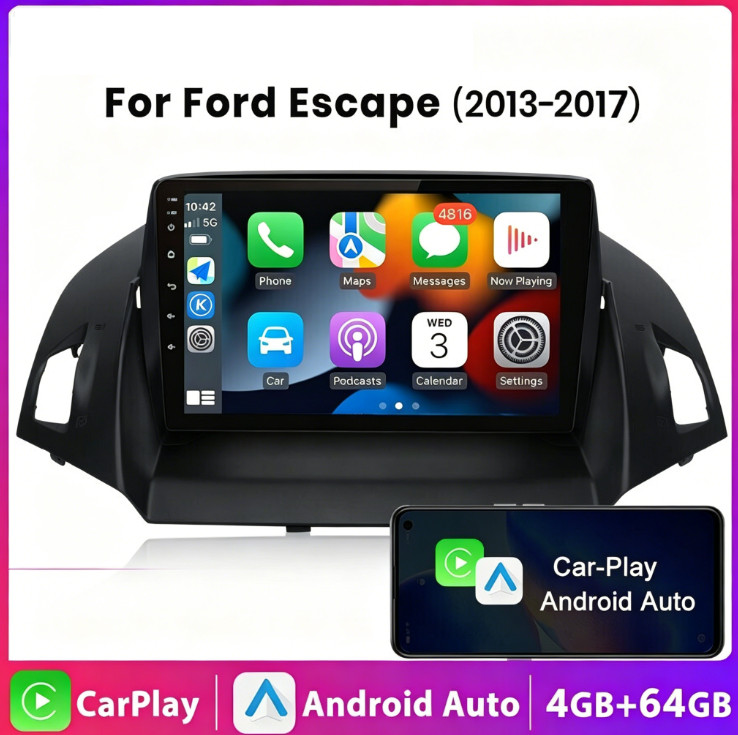 Head Unit Carplay For 2013-2019 Ford Escape Android 15 Car Stereo Radio GPS Navi
