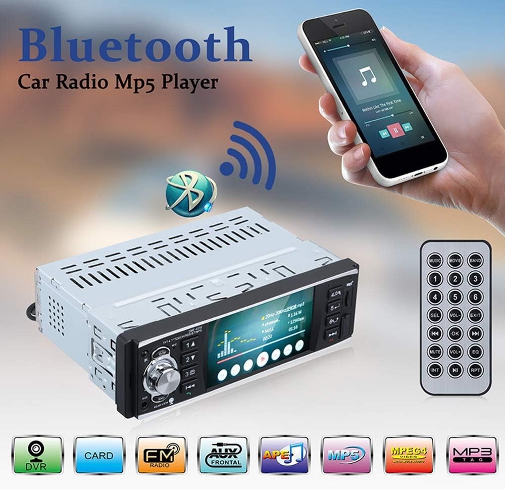 Single Din Car Stereo 4.1″ Touchscreen Bluetooth USB TF RDS Radio + Rear Camera