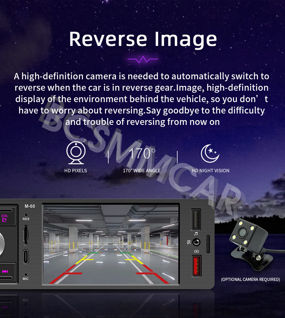 Single Din Car Stereo Touch Screen Radio Player Bluetooth FM AUX USB Mirror Link