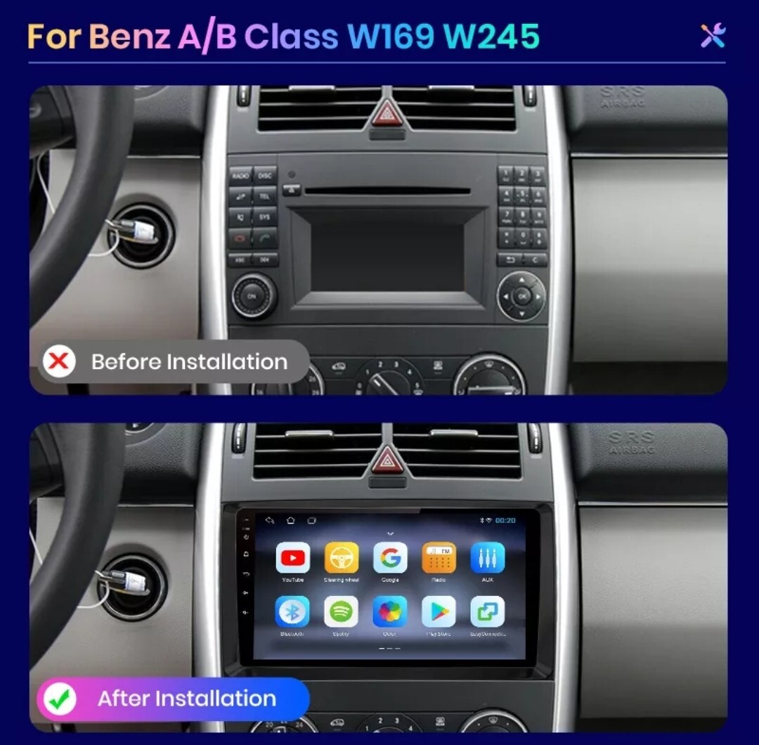 RADIO FOR MERCEDES A CLASS W169 B W245 BLUETOOTH ANDROID GPS RDS WI-FI USB