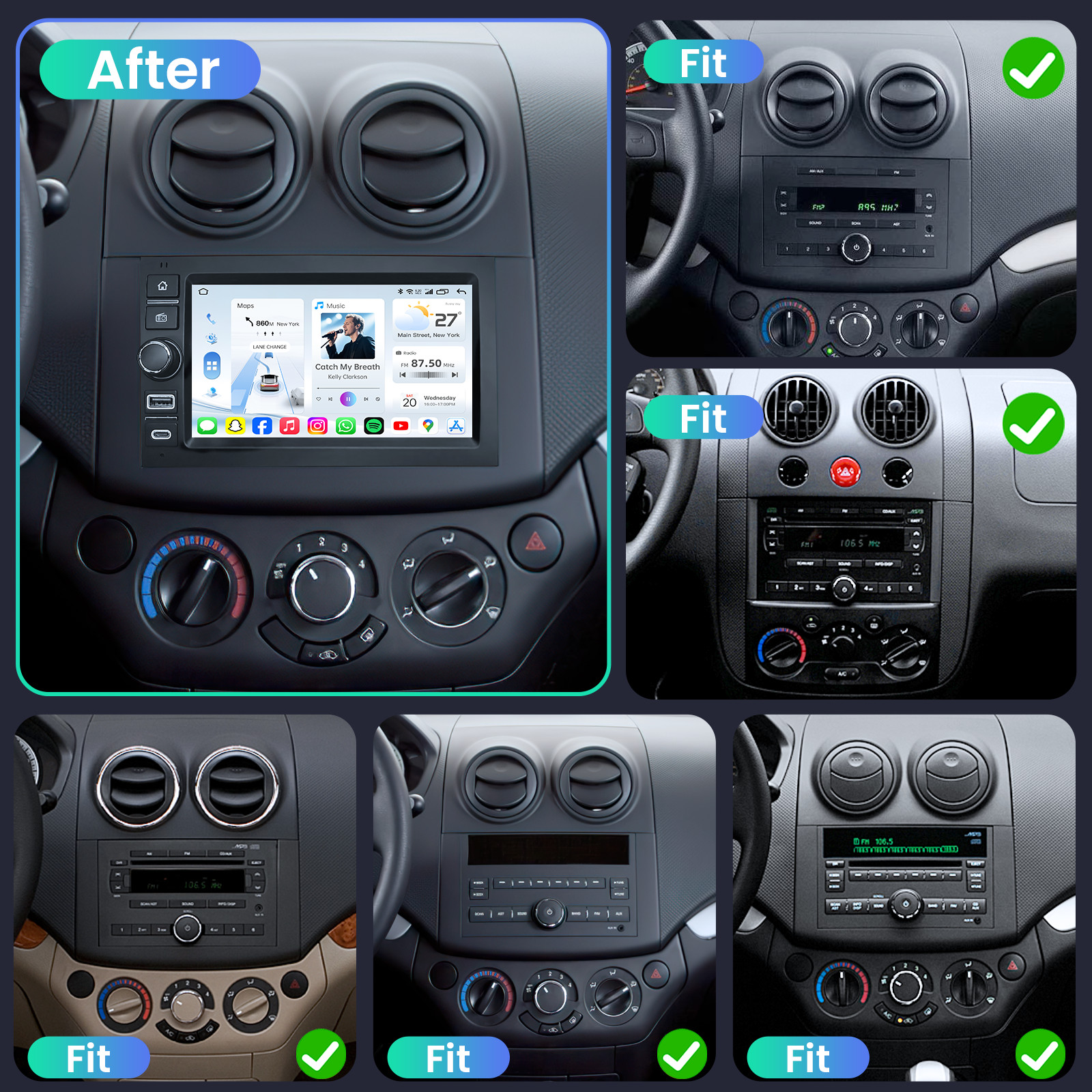 Car Radio Stereo Carplay For 2007-2011 Aveo Aveo 4+64G 7in wifi Carplay